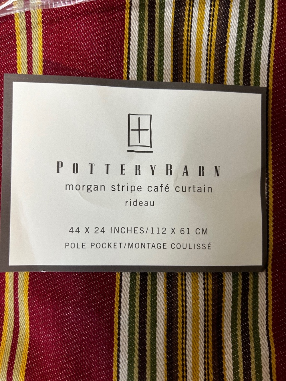 Pottery Barn Valance-Morgan Stripe Pole Pocket
